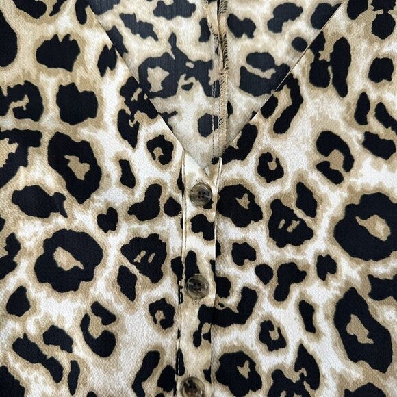 Lane Bryant Midi Dress Leopard Print Button Front Size 20 V-Neck - Picture 5 of 10